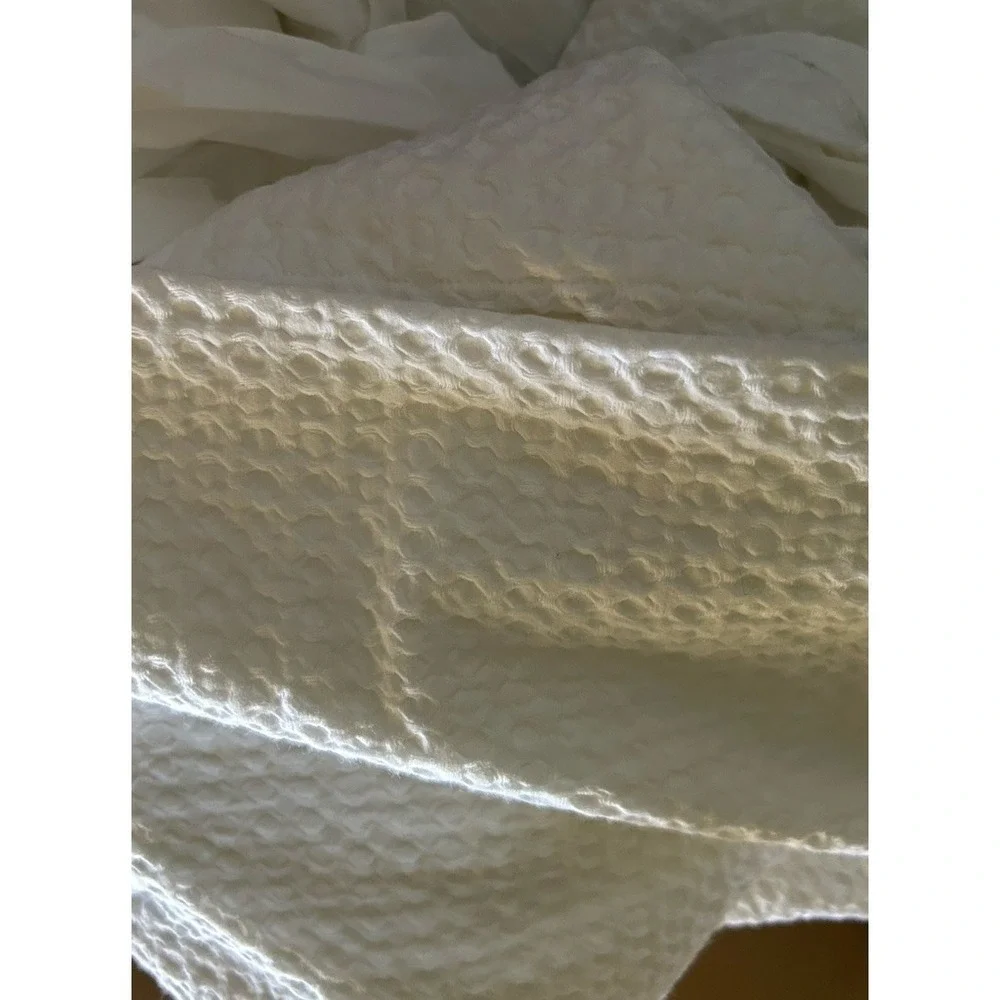 New Quince Queen Set White 3PC Organic Cotton Honeycomb Waffle